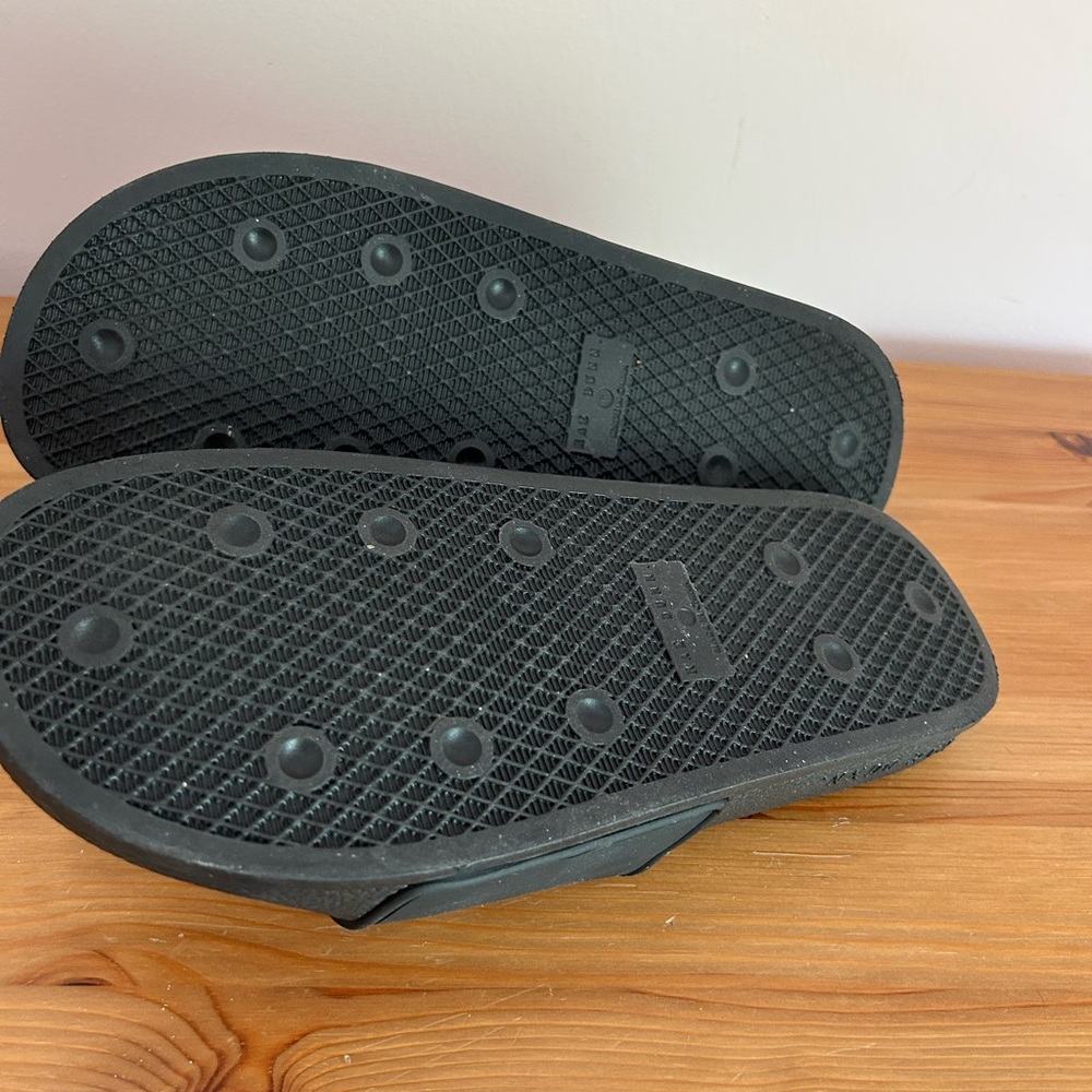 Rae Dunn Black Good Vibes Slide Sandals - Picture 10 of 15